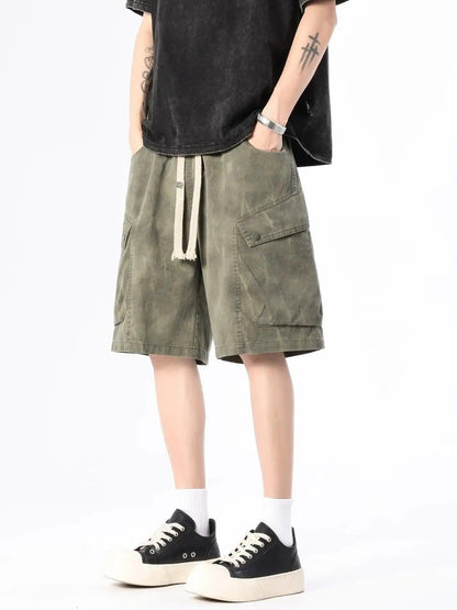 Wide Leg Utility Cargo Shorts