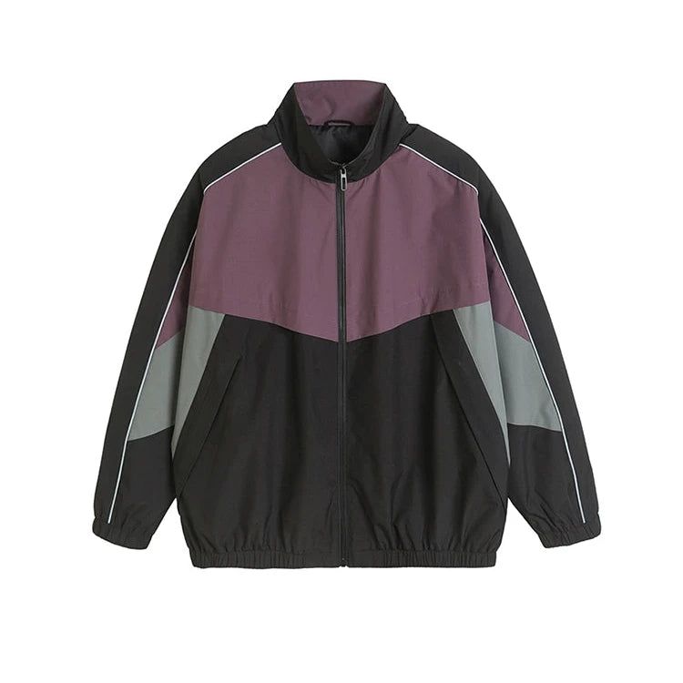 Contrast Color Block Spliced Jacket