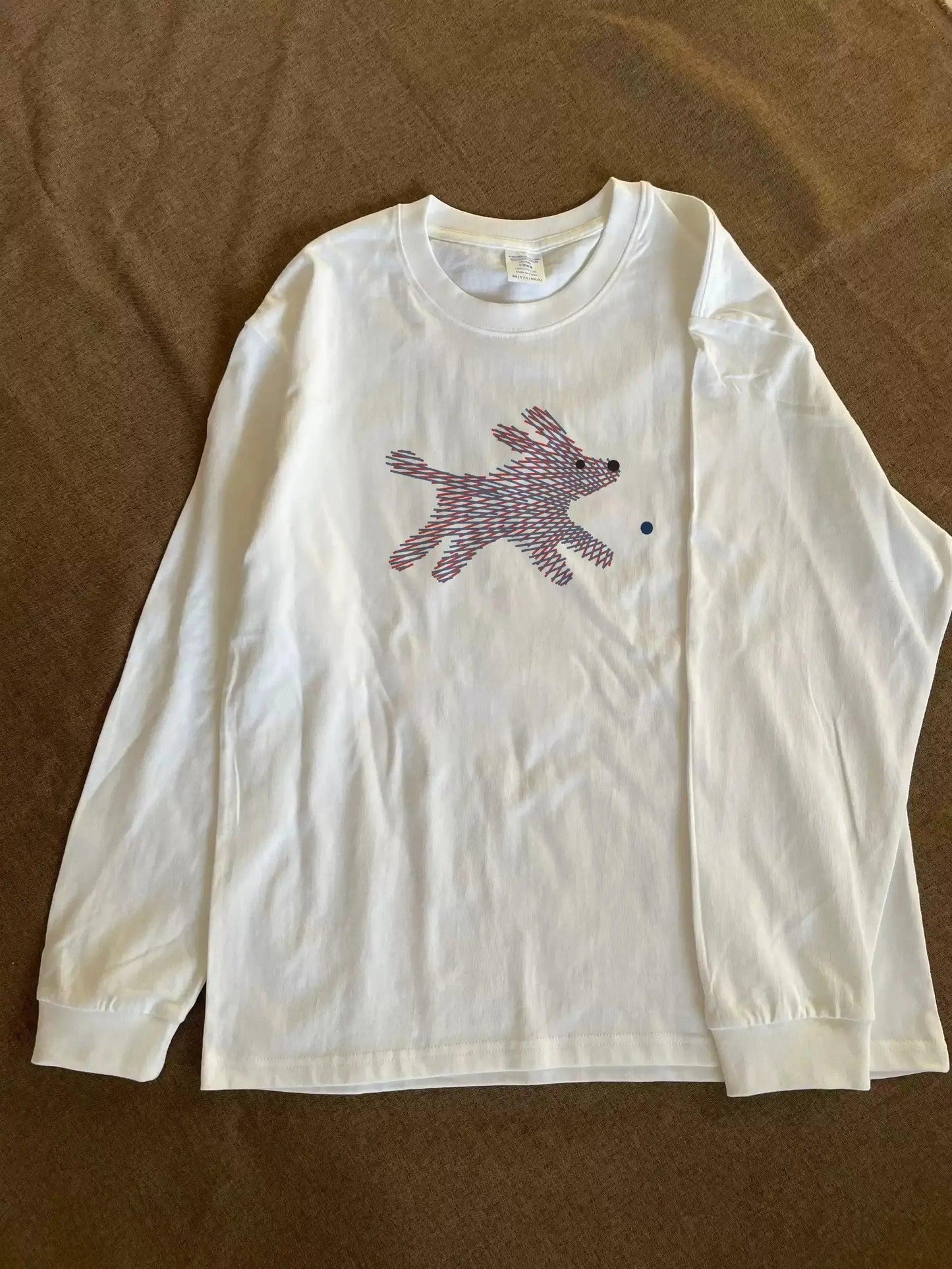 Vintage Striped Pup Longsleeve T-Shirt