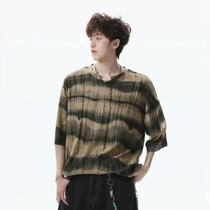 Irregular Striped Loose Fit T-Shirt