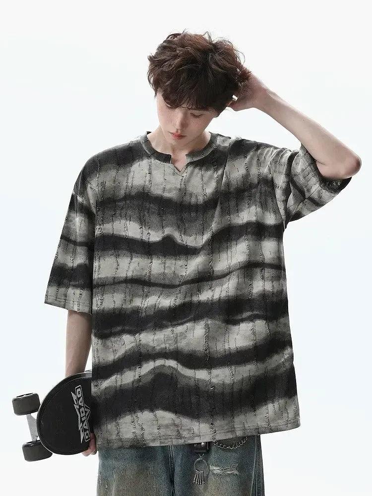 Irregular Striped Loose Fit T-Shirt