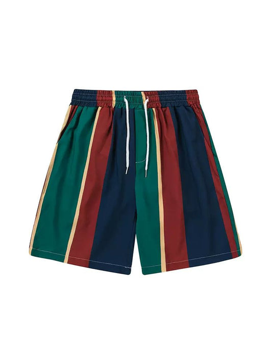 Contrast Color Stripes Shorts
