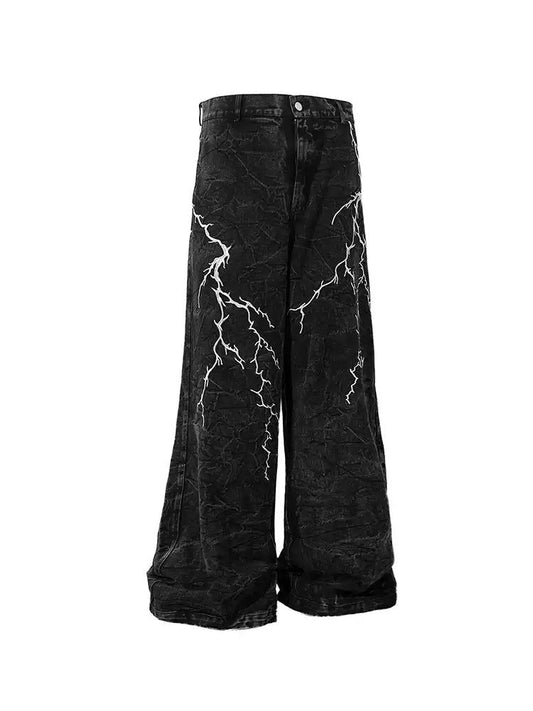 Lightning Textured Straight Jeans