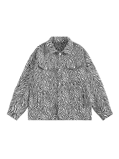 Zebra Pattern Lapel Jacket