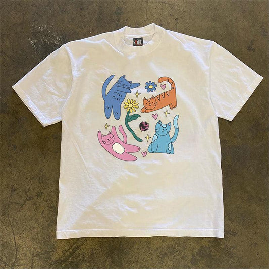 Vintage Playful Cats T-Shirt