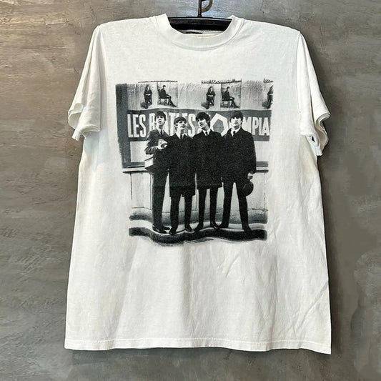 Vintage The B3atles Black and Wite T-Shirt