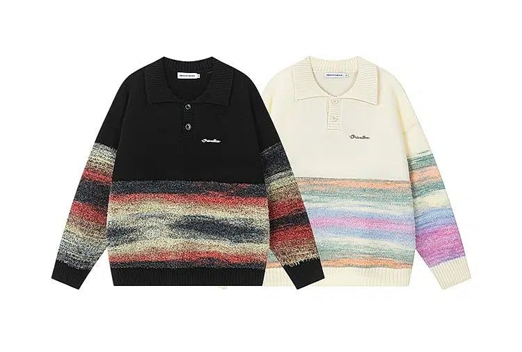 Half-Stripes Knitted Polo