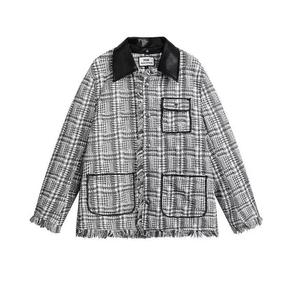 Checked Raw Edge Jacket