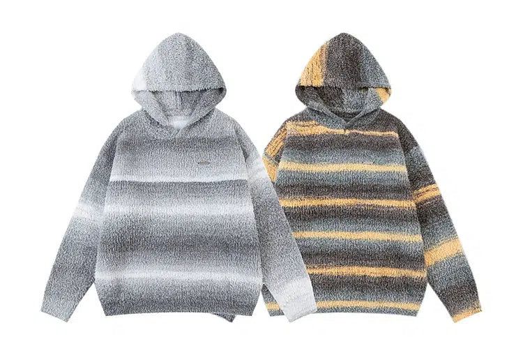 Cozy Stripes Knit Hoodie