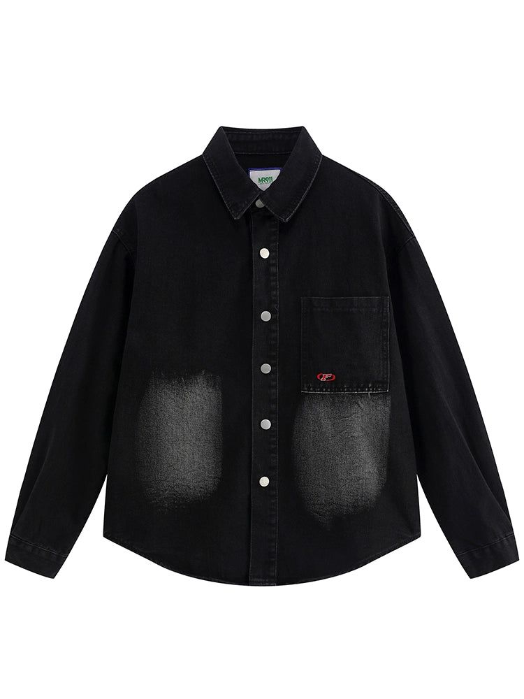 Faded Wash Effect Denim Shirt