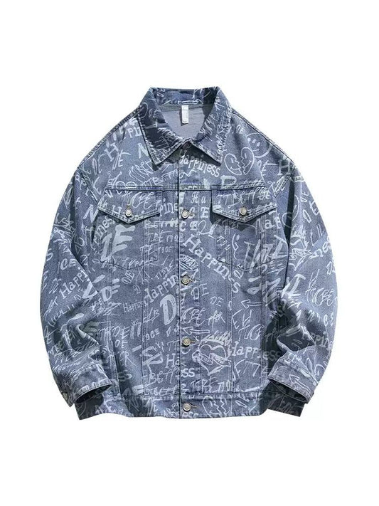 Letter Full-Print Denim Jacket