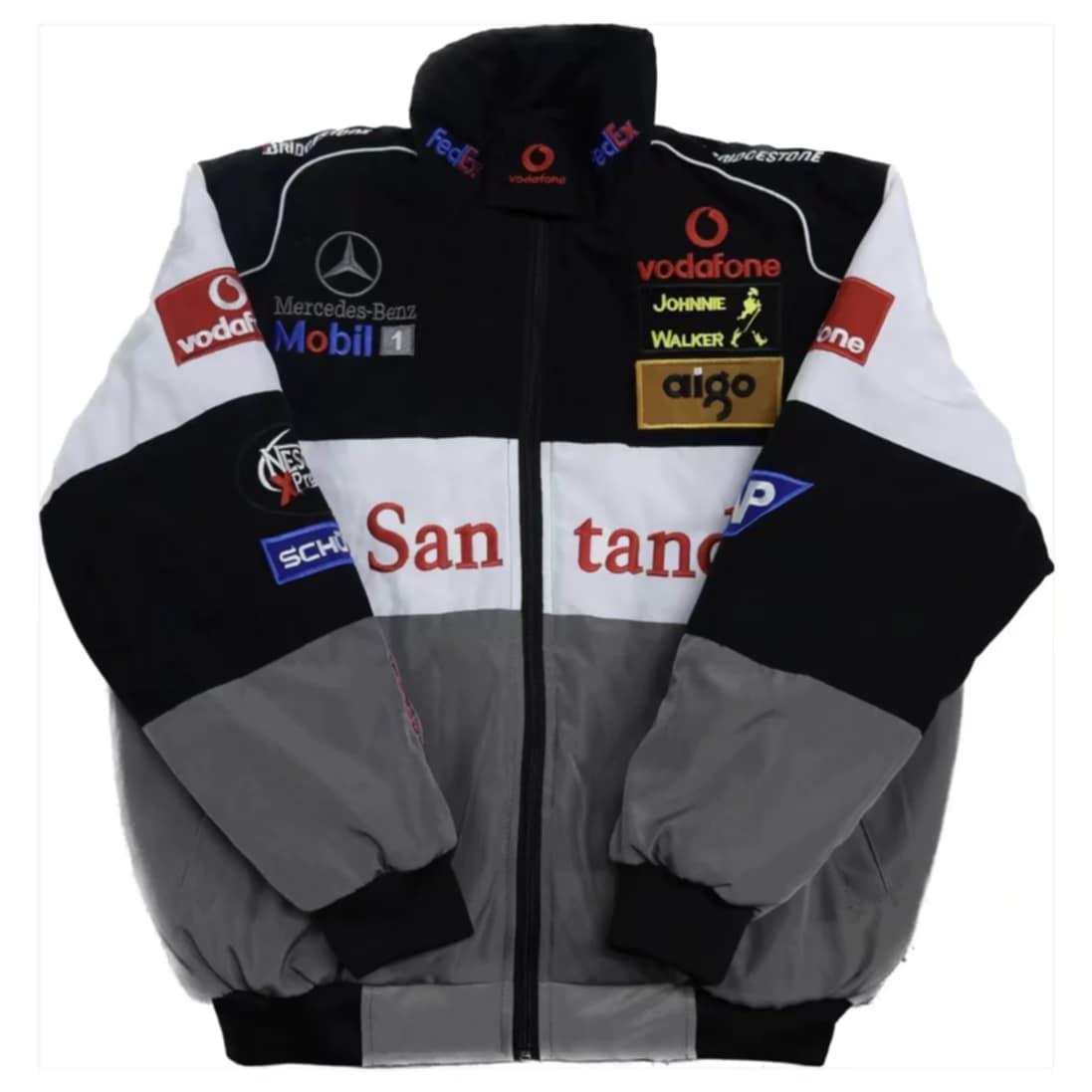Vintage Grey Colorblock Racing McL@ren Sant@nder Jacket