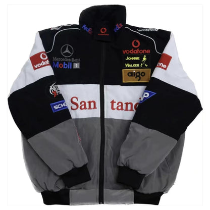 Vintage Grey Colorblock Racing McL@ren Sant@nder Jacket