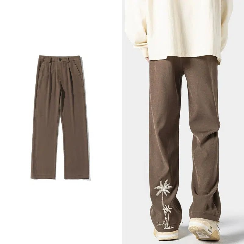 Coconut Tree Embroidered Pants