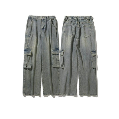 Faded Multi-Pocket Cargo Jeans