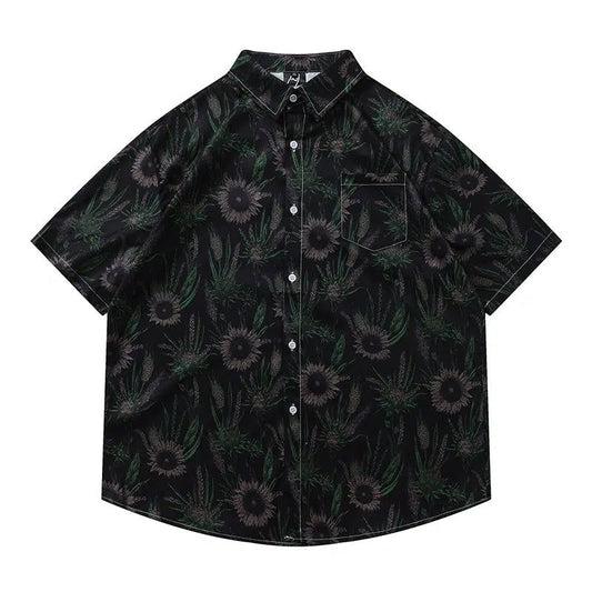 Casual Floral Print Short Sleeve Shirt
