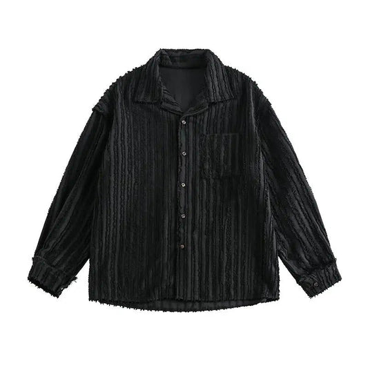 Casual Fringed Texture Shirt
