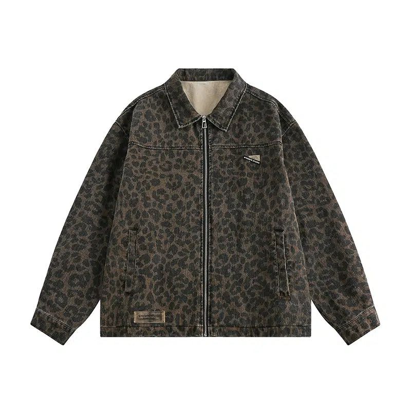 Leopard Print Collared Jacket