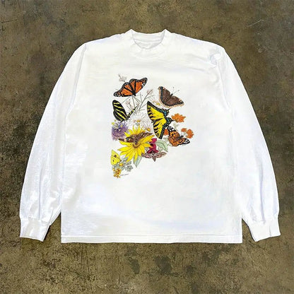 Vintage Butterflies Long Sleeve T-Shirt