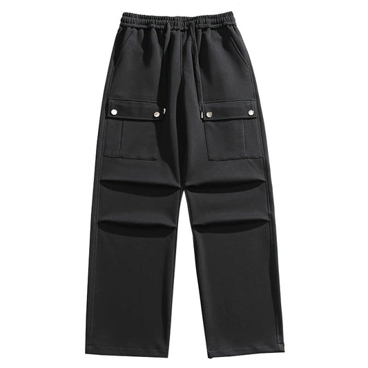 Elastic Pleated Flap Pocket Sweatpants