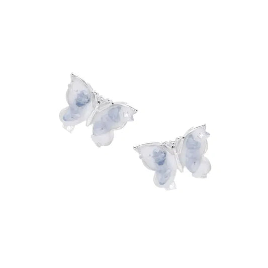 Blue Crystal Butterfly Earrings