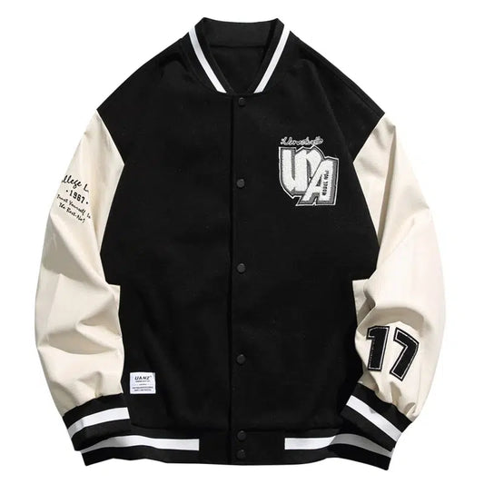 Casual Buttoned Varsity Jacket
