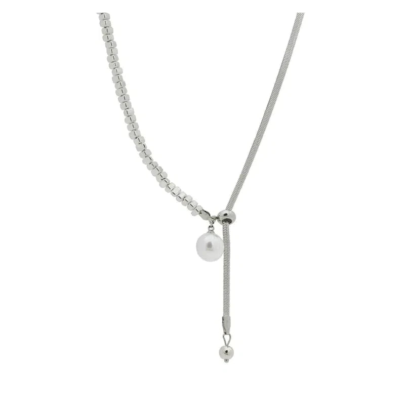 Broken Silver Pearl Necklace