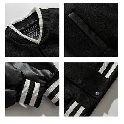 Minimalist Bar Stripes Varsity Jacket