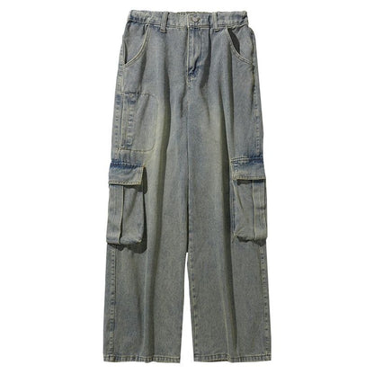 Faded Multi-Pocket Cargo Jeans