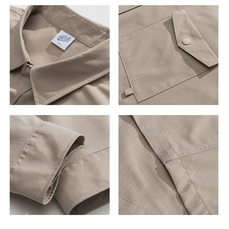 Plain Asymmetric Pocket Shirt