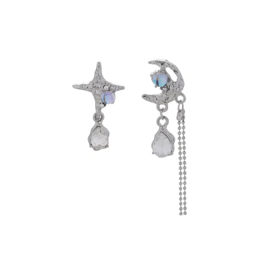 Star and Moon Stone Earrings