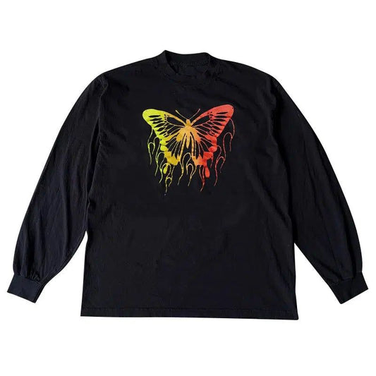Vintage Butterfly Long Sleeve T-Shirt