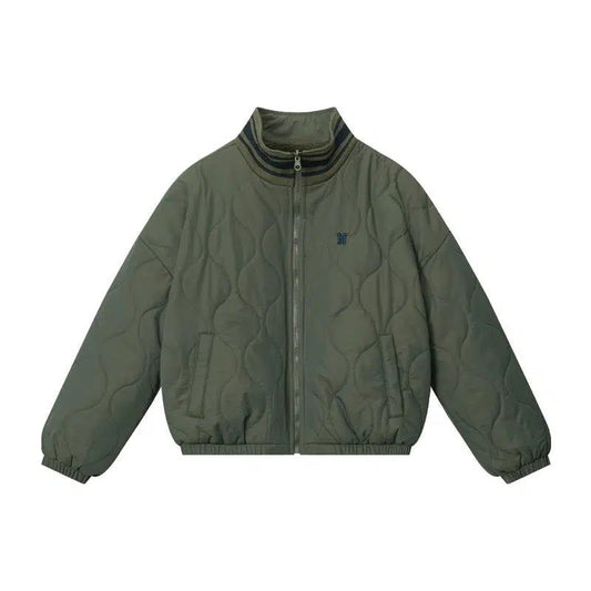 Quilted Varsity Puffer Jacket