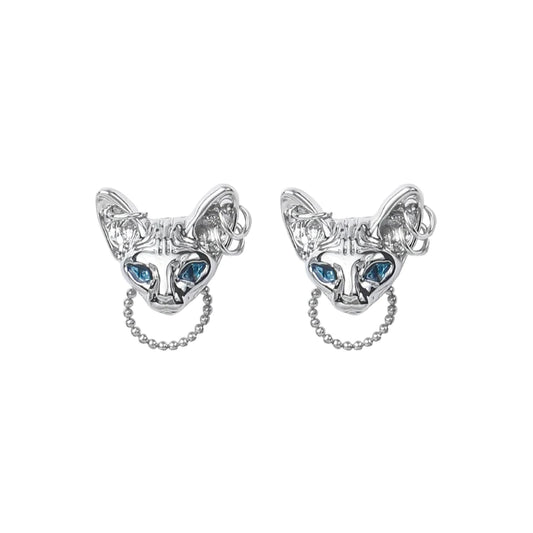 Dark Cat Head Earrings