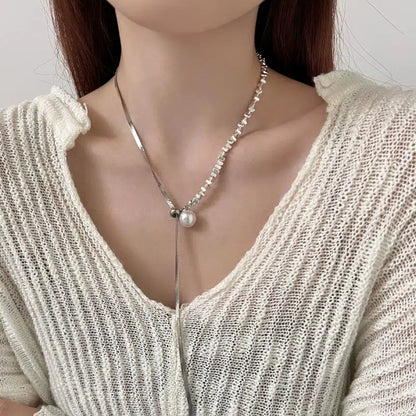 Broken Silver Pearl Necklace