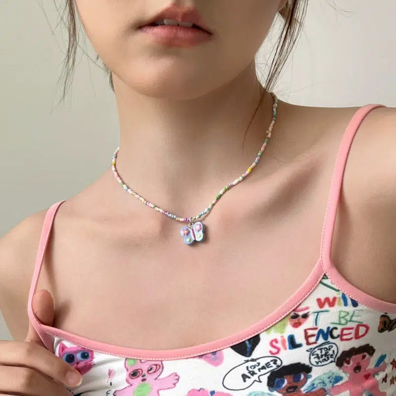 Candy-Colored Butterfly Necklace
