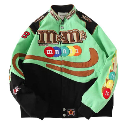 Vintage M&M Mint Swirl Racing Jacket Shop Streetwear Fashion Jacket Streetwear Kitchen