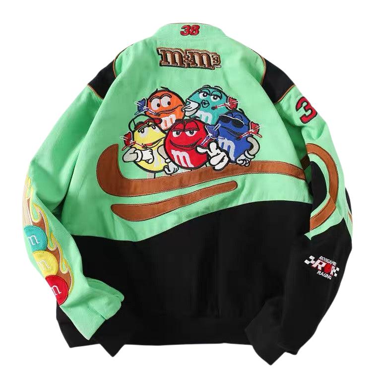 Vintage M&M Mint Swirl Racing Jacket Shop Streetwear Fashion Jacket Streetwear Kitchen